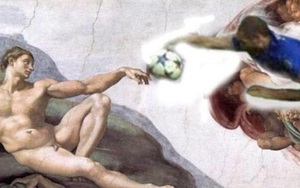 Hài hước ảnh chế Chiellini dùng tay chơi bóng thô thiển ở trận gặp Monaco